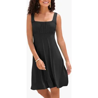 Lascana Womens Flare Tank Dress in Black at Nordstrom, Size 14