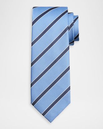 Isaia Men & apos;s Diagonal Stripe Silk Tie