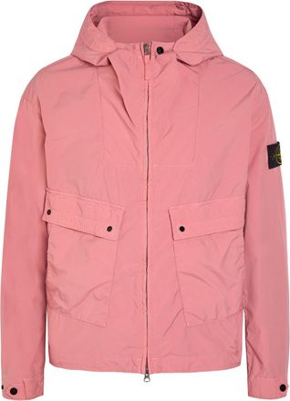 Stone Island Hooded Poplin Jacket - Pink - XL