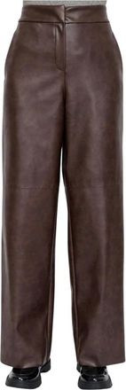 Kaos Faux Leather Broeken - Dames - Straight fit broeken - Bruin - L - Leer - Broeken