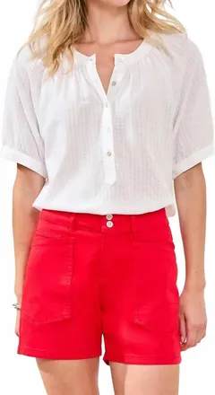 Tribal Coloured Denim Pocket Shorts