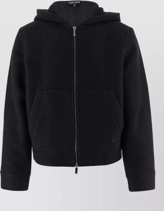 Emporio Armani hooded wool blend blouson jacket