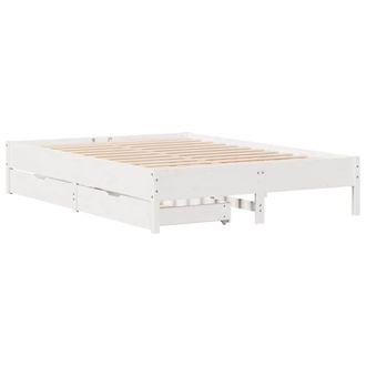 Berkfield Home Full Bed Frame Frame White 120x190 cm Small Double Solid Wood Pine