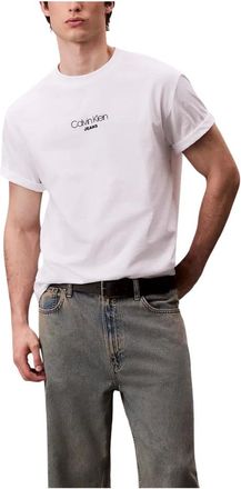 Calvin Klein Jeans Tops, Heren, Wit, M, Katoen, Logo Graphic Relaxed T-Shirt