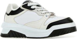 Versace Mens Multicolor Leather Odissea Sneakers Blackwhitepalladium