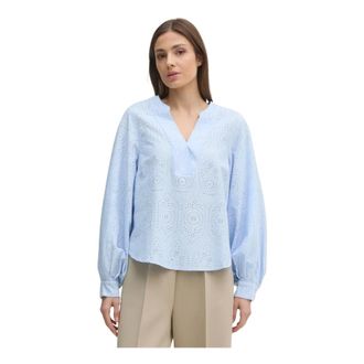 Mos Mosh MOS Mosh, Dames, Blouses & Shirts, Blauw, Maat: S Katoen