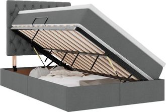 vidaXL Storage Bed with Mattress Dark Grey 120 x 190 cm Fabric vidaXL
