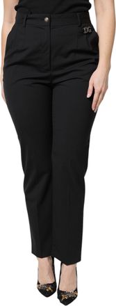 Dolce & Gabbana Black Polyester High Waist Dress Womens Pants