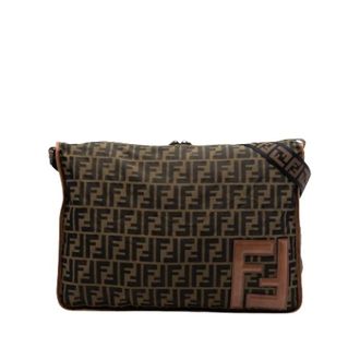 Fendi Pre-owned Canvas Crossbody Bag - Dames - Pre-owned - Bruin - Maat: ONE Size Leer