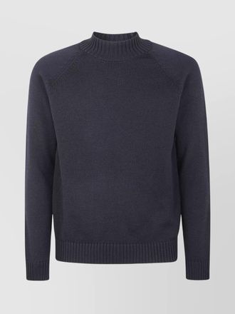 Zanone wool slim-fit raglan-sleeve mock-neck sweater