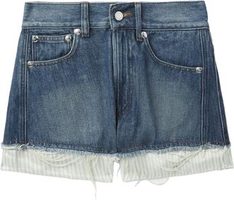 A.P.C. layered denim shorts - women - Cotton - 34 - Blue