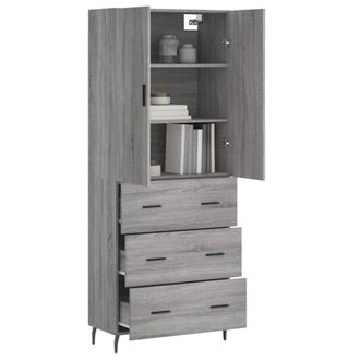 Berkfield Home Highboard Grey Sonoma 69.5x34x180 cm Engineered Wood