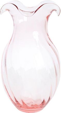 Vietri Hibiscus Fluted Glass Vase in Pink at Nordstrom