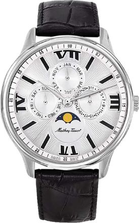 Mathey-Tissot Mens Edmond Moon Phase Silver Dial Watch