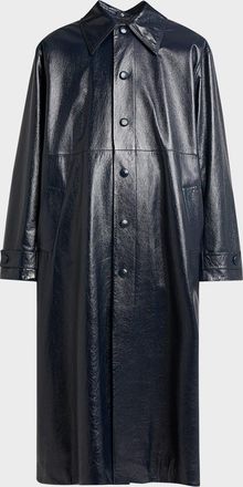 Jil Sander Patent Leather Long Trench Coat