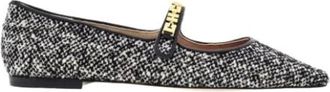 Carolina Herrera Tweed Ballerinas - Dames - Ballerinas - Grijs - 38 EU - Tweed - Schoenen