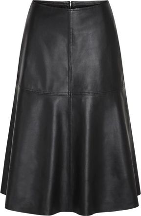 Bruuns Bazaar A-lijn leren rok - Dames - Leren & Su&egrave;de rokken - Zwart - XL - Leer - Rokken