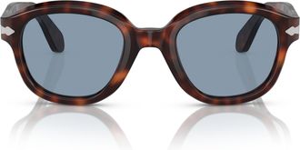 Persol 0po0060s Rounded Tortoiseshell Sunglasses with Silver Arrow Detail