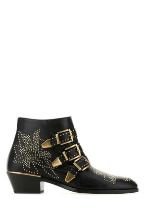 Chlo&eacute; Embellished Nappa Leather Susanna Ankle Boots