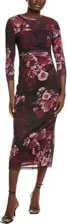 Anne Klein Ruched Mesh Midi Dress