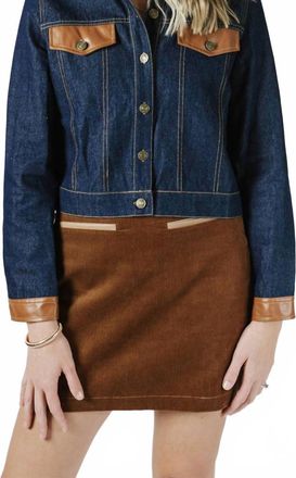THML Clothing Corduroy Skirt In Brown