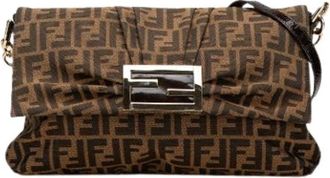 Fendi Pre-owned Shoulder Bags, female, Brown, Size: ONE SIZE Pre-owned Canvas crossbody-bags