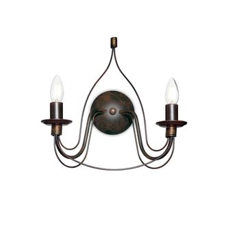 Netlighting Corte 2 Light Indoor Candle Wall Light Rust Brown E14