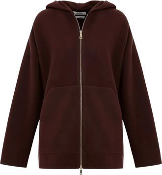 Max Mara Maroon Solid Hood Sweatshirt