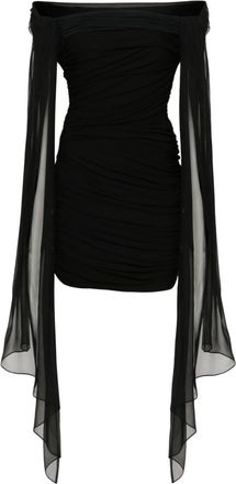 Givenchy off-shoulder draped mini dress - women - Viscose/Polyamide/Elastane/Elastane - 38 - Black