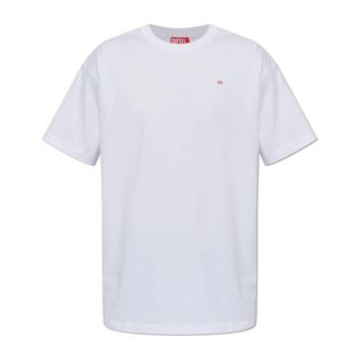 Diesel Tops, Heren, Wit, XL, Katoen, T-Norm-Microdiv T-Shirt