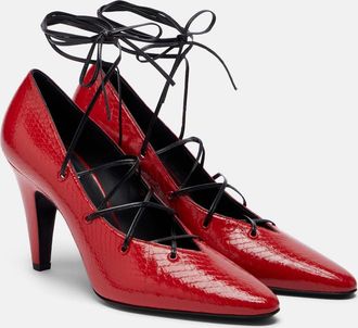 Alaia Snake-effect leather pumps