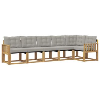vidaXL Conjunto De Sof&aacute;s De Exterior 6 Pcs Blanco Y Gris Claro Vidaxl