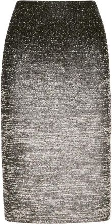 Oscar De La Renta Gonna midi bouclé con effetto sfumato - Nero