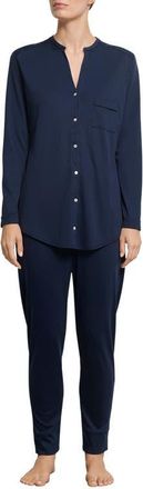Hanro Pure Essence Pajamas in Deep Navy at Nordstrom, Size X-Small