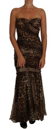 Dolce & Gabbana Strapless Leoprint Maxi-jurk
