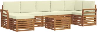 vidaXL Conjunto De Sof&aacute;s De Exterior 8 Uds. Natural Y Crema Vidaxl