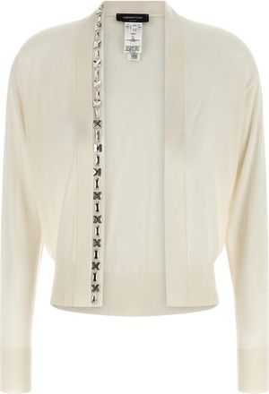 Fabiana Filippi White Crystal cardigan