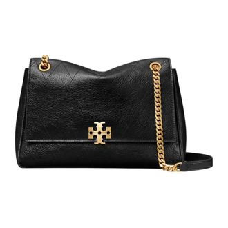 Tory Burch Charlie Schoudertas - Dames - Schoudertassen - Zwart - ONE Size - Leer - Tassen