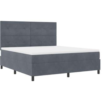 vidaXL Cama Tipo Box Spring Gris Oscuro 180 X 200 Cm Terciopelo Vidaxl