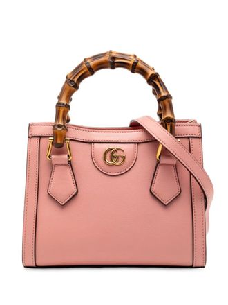 Gucci 2016-2025 Mini Calfskin Bamboo Diana satchel - women - Calf Leather - One Size - Pink