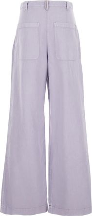Brunello Cucinelli Violet Pants With Monil Detail On The Loop