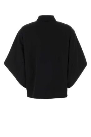 Bottega Veneta Womens Black Twill Oversize Shirt Exterior: Wool Camicie