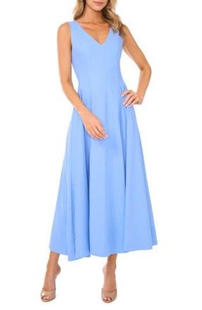 Ted Baker Pleated Waist Sleeveless Linen Blend Maxi Dress in Hydrangea at Nordstrom Rack, Size 2
