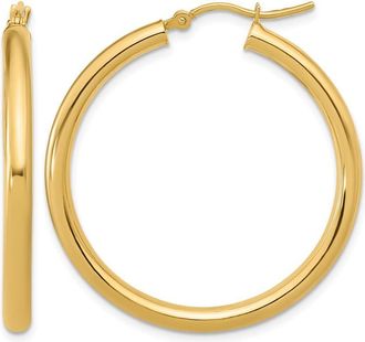 Diamond2Deal 14K Yellow Gold Round Hoop Earrings