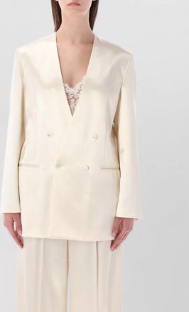 Alberta Ferretti satin double-breasted blazer