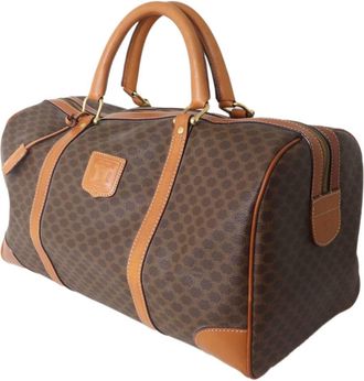 Celine Brown Pvc Leather Boston Bag (Pre-Owned)