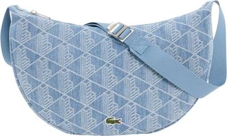Lacoste Tassen, Dames, Blauw, ONE Size, Katoen, Sac Lune Moyen Neocroc