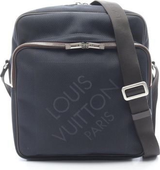 Louis Vuitton Navy Canvas Damier Geant Leather Handbag Shoulder Bag (Pre-Owned)
