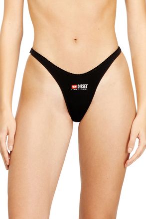 Diesel Three-pack of stretch cotton thongs with logo - Strings - Woman - Black