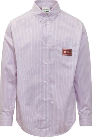 Dr&ocirc;le de Monsieur La Chemise Dr&ocirc;le Ray&eacute;e - Heren - Casual Overhemden - Paars - S - Katoen - Overhemden